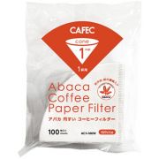 CAFEC ABACA Cone-Shaped filterpapper 1 kopp, vit 100 st