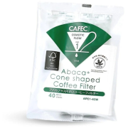 CAFEC Abaca+ Cone Shaped Coffee Filter suodatinpaperi 1 kuppi, valkoinen 40 kpl