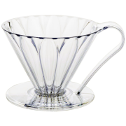 CAFEC Tritan Cone Shaped Flower Dripper -suodatinsuppilo 4 kuppia, kirkas