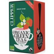 Clipper Organic Green Tea & Strawberry 20 tepåsar