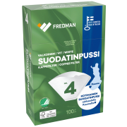Fredman suodatinpussi valkoinen No 4, 100 kpl