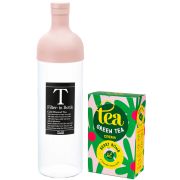 Hario Filter-In-Bottle -teepullo 750 ml + Crema Green Tea Berry Bomb 85 g
