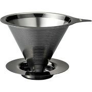 Hario V60 Double Mesh Metal Dripper koko 02 suodatinsuppilo, musta metalli