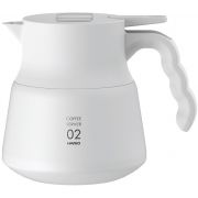 Hario V60 Insulated Stainless Steel Server PLUS Size 02 600 ml, White