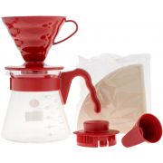Hario V60-02 Pour Over Kit, punainen