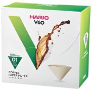 Hario V60 Misarashi oblekt kaffefilter storlek 01, 100 st i låda