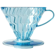 Hario V60 Project Waterfall suodatinsuppilo koko 02, kirkas sininen
