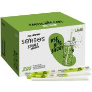 Sorbos Edible Drinking Straw, Lime 200 pcs