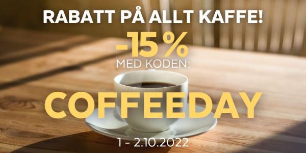 -15 % rabatt på allt kaffe!
