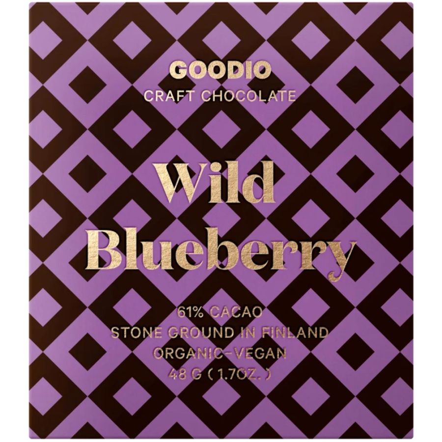 Goodio Wild Blueberry luomu-suklaa 61%, 48 g